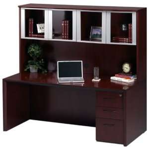    Mayline Office Furniture Wood Desk with Hutch