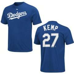 Los Angeles Dodgers Matt Kemp Name and Number Blue Jersey T Shirt 