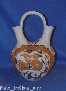 Authentic Acoma Indian Pottery Wedding Jar c.1970  