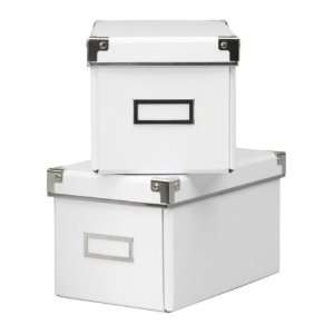  Ikea Kassett Cd Boxes White Set of 2 New 6.25 By 10.25 