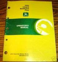 John Deere 1600 Integral Moldboard Plow Operator Manual  