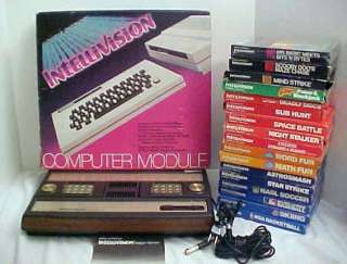 INTELLIVISION COMPLETE SYSTEM & KEYBOARD NEW,ADAPTER PLUS 17 GAMES 