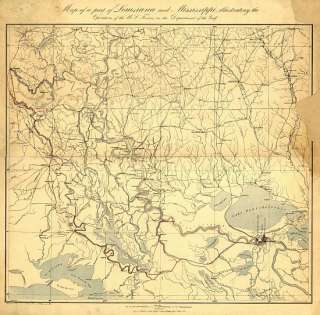 Civil War Map part of Louisiana and Miss 1863  