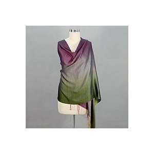  NOVICA Silk and wool shawl, Prism