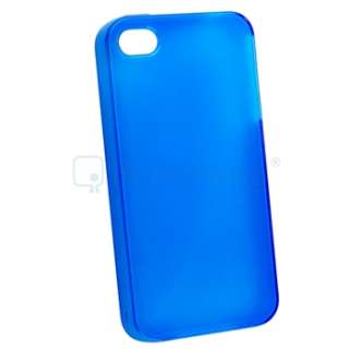 BLUE GEL SKIN COVER CASE For iPhone 4 4S 4G 4GS G 4th IOS  