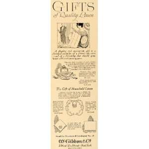  1923 Ad McGibbon Company Linen Gifts Towels Napkins 