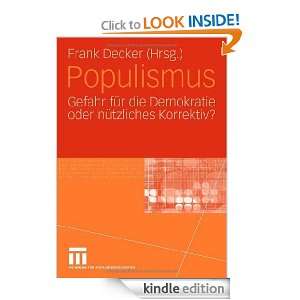 Populismus Gefahr für die Demokratie oder nützliches Korrektiv 
