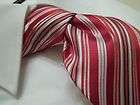 Red & White Striped Tie by Roger Martini Moda Italia **100% Silk**