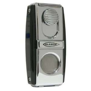 Chief II Solid Black Torch Lighter with Cigar Cutter  