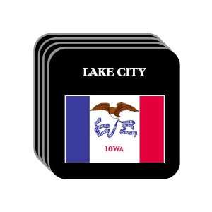 US State Flag   LAKE CITY, Iowa (IA) Set of 4 Mini Mousepad Coasters