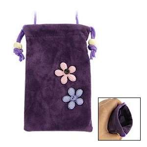   Flower Decor Cloth Pouch String Style for Apple iPhone 4 Electronics