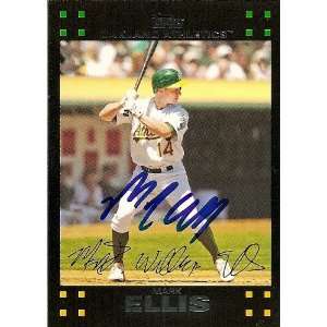  Mark Ellis Autographed Oakland As 2007 Topps Card Sports 
