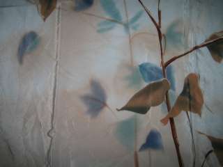 Vtg JAMMERS and LEUFGEN silk scarf LEAF tree blue brown FALL autumn 