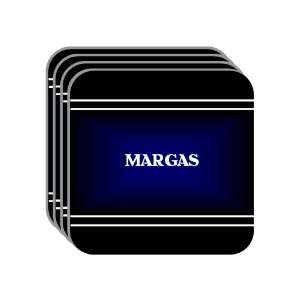 Personal Name Gift   MARGAS Set of 4 Mini Mousepad Coasters (black 