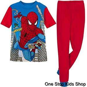 SPIDERMAN Boys 4 6 8 10 Pjs Set PAJAMAS Shirt Shorts Pants SUPER HERO 