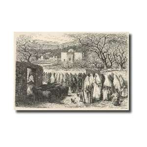 Marabout And Procession Tlemcen Engraved By Henri Theophile Hildibrand 