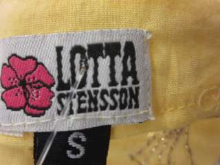 LOTTA STENSSON Yellow Gold Sequin Button Tunic Sz S  