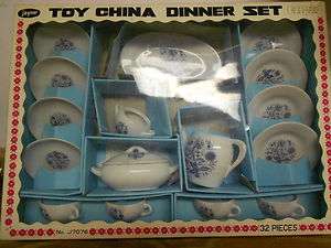 Jaymar Toy China Dish Set Blue Transferware Japan  