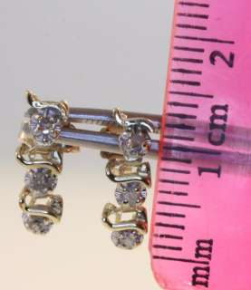   diamond dangle earrings estate .12ct total weight vintage 1g  