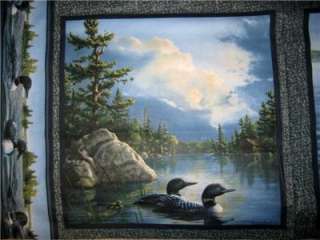 Hautman Loons Pillow Panel Cotton Fabric   OOP loons