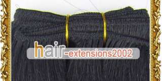 16Long 150cm Wide Remy Indian Human Hair Weft/Extension #01,Jet 