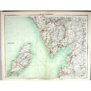  Bartholomew Map England 1891 Morcambe Isle Man Walney 