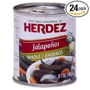 Herdez Whole Jalapenos, 7 Ounce (Pack of 24)  Grocery 