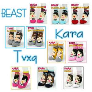 Choice 1Pair K POP TVXQ,BEAST,KARA /Korean Super Star Character Socks 