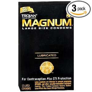  Trojan Magnum Large Size Lubricated Premium Latex Condoms 