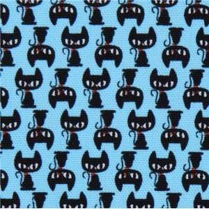  blue kitty Kokka oxford cloth fabric kawaii from Japan 