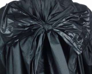 Jocelyn Womens Nylon Flutter Sleeve Rain Cape Bow Jacket Black 
