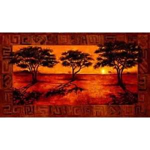  Madou 54.375W by 27.5H  Serengeti Sunset CANVAS Edge 