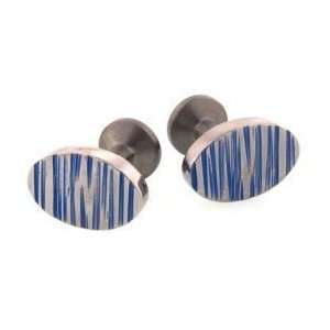   shaped cufflinks with blued titanium accents. Made in England Jewelry