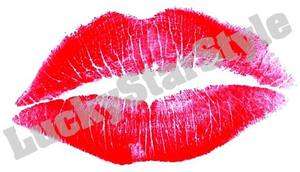 Nail Decals Art Set of 20   Red Lipstick Kiss  