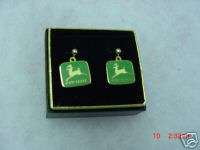 John Deere green pierced post earrings, NIB  