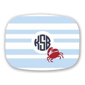  Preppy Plates   Personalized Platters (Rugby Crab Circle 