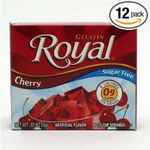 Royal Gelatin, Sugar Free, Cherry, 0.32 Ounce (Pack of 12)