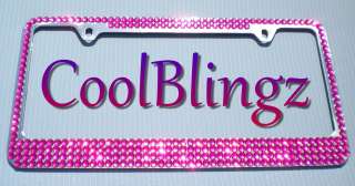 Very Hot Pink MEGA BLING Rhinestone License Plate Frame  