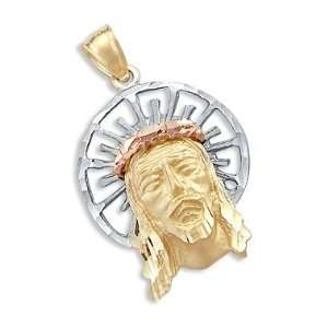    14k Yellow White n Rose Gold Jesus Face Charm Pendant Jewelry