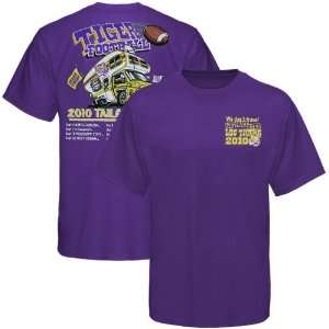  LSU Tigers Purple 2010 Football Schedule Tailgate T shirt 
