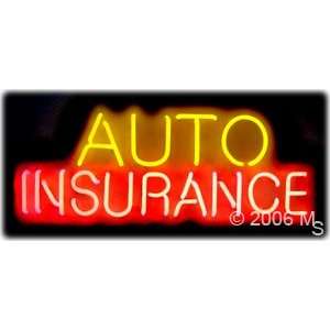 Neon Sign   Auto Insurance   Large 13 x 32  Grocery 
