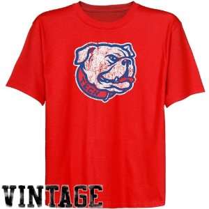 NCAA Louisiana Tech Bulldogs Youth Red Distressed Logo Vintage T shirt