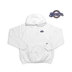 Milwaukee Brewers Goalie Hooded Sweatshirt by Antigua   White XX Large