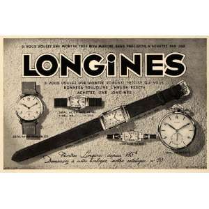  1935 French Ad Longines Wristwatch Watches Mens Ladies 