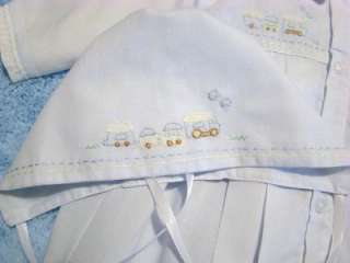HAND~EMBROIDERED BOYS COMING HOME BLUE LAYETTE SET  