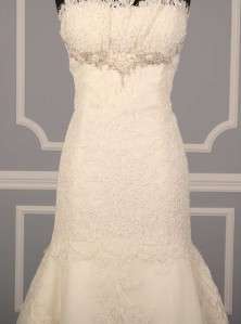 Lazaro 3909 Strapless Lace Organza Sweetheart Couture Bridal Wedding 