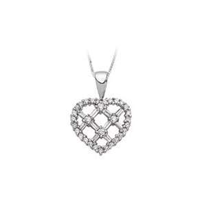  10kt. White Gold, 1 ct. tw. Diamond Heart Pendant Jewelry