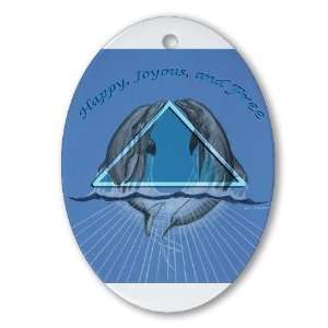  Happy, Joyous,and Free Aa Oval Ornament by 
