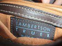 Stunning New LAMBERTSON TRUEX Drk Brwn & Camel Lthr Sh Bag  