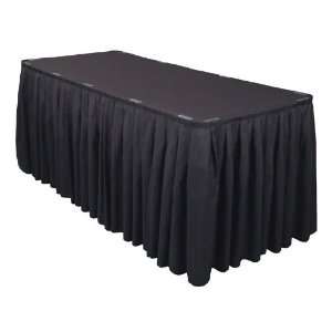  Black 21 ft Table skirt, 100% polyester, pleated, Made in 
